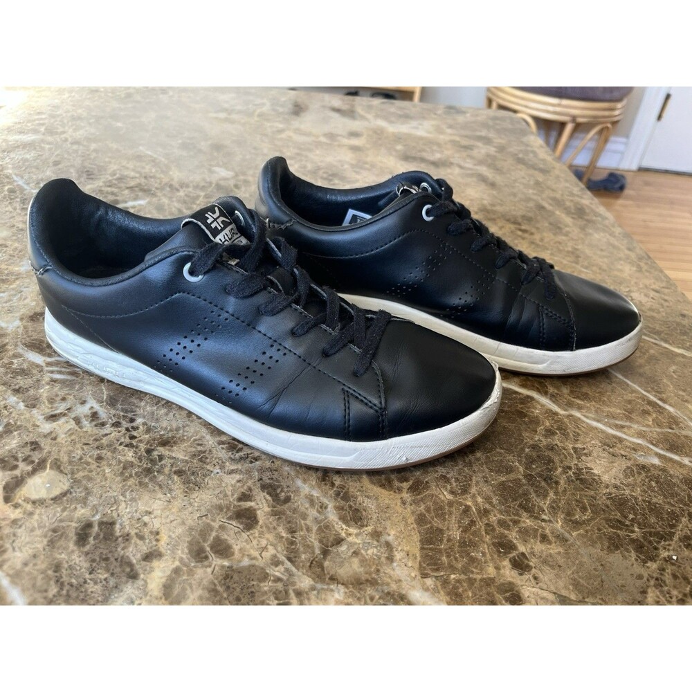 Kuru Cloud Roam‎ Lace Up Leather Court Womens Sneaker Size 10 M BLACK Comfort